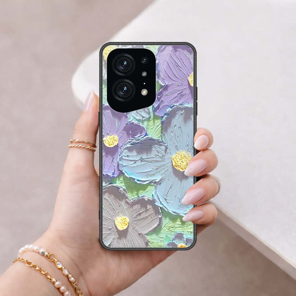 Oppo Find X5 Pro Cover - Floral Series 3 - HQ Ultra Shine Premium Infinity Glass Soft Silicon Borders Case