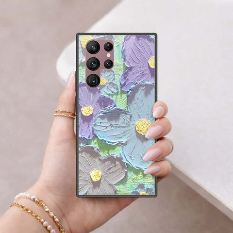 Samsung Galaxy S22 Ultra 5G Cover - Floral Series 3 - HQ Ultra Shine Premium Infinity Glass Soft Silicon Borders Case