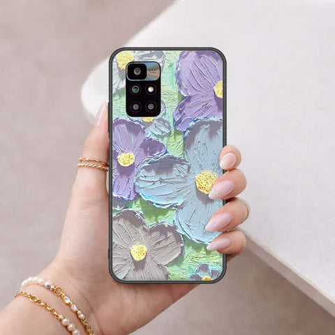 Xiaomi Redmi 10 Cover - Floral Series 3 - HQ Ultra Shine Premium Infinity Glass Soft Silicon Borders Case