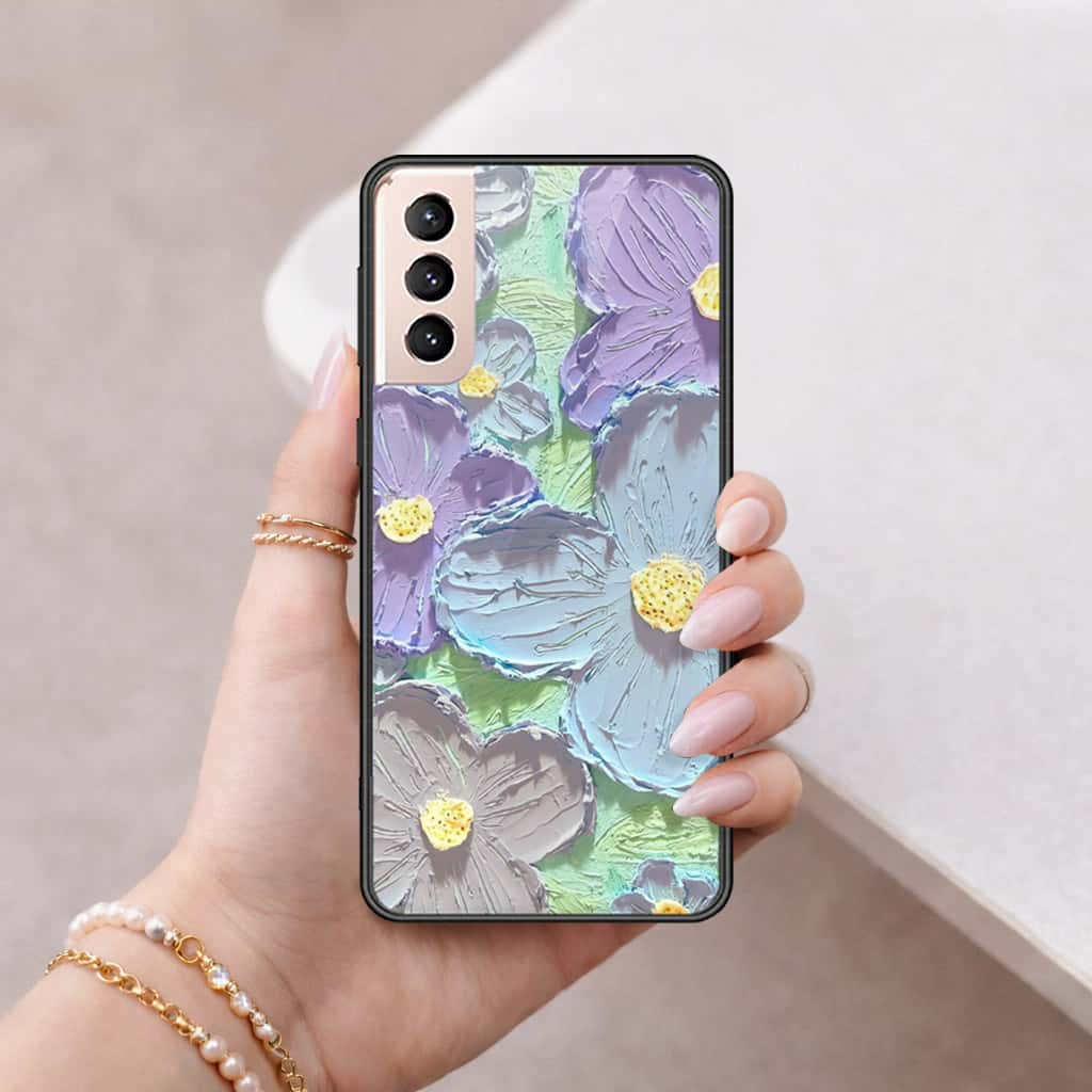 Samsung Galaxy S21 FE 5G Cover - Floral Series 3 - HQ Ultra Shine Premium Infinity Glass Soft Silicon Borders Case
