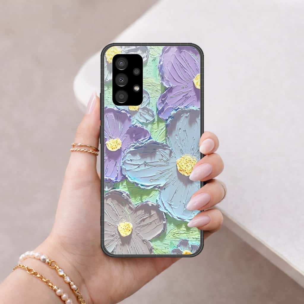 Samsung Galaxy A53 5G Cover - Floral Series 3 - HQ Ultra Shine Premium Infinity Glass Soft Silicon Borders Case