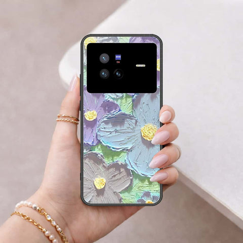 Vivo X80 Cover - Floral Series 3 - HQ Ultra Shine Premium Infinity Glass Soft Silicon Borders Case