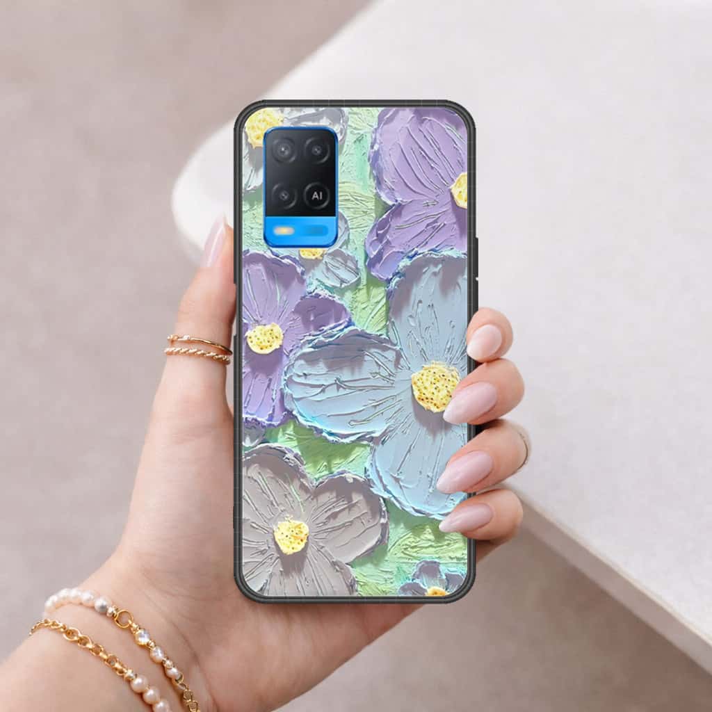 Oppo A54 4G Cover - Floral Series 3 - HQ Ultra Shine Premium Infinity Glass Soft Silicon Borders Case