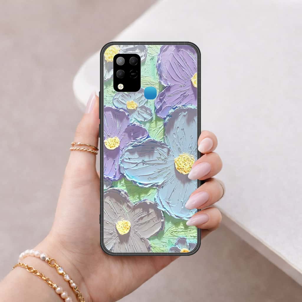 Infinix Hot 10s Cover - Floral Series 3 - HQ Ultra Shine Premium Infinity Glass Soft Silicon Borders Case