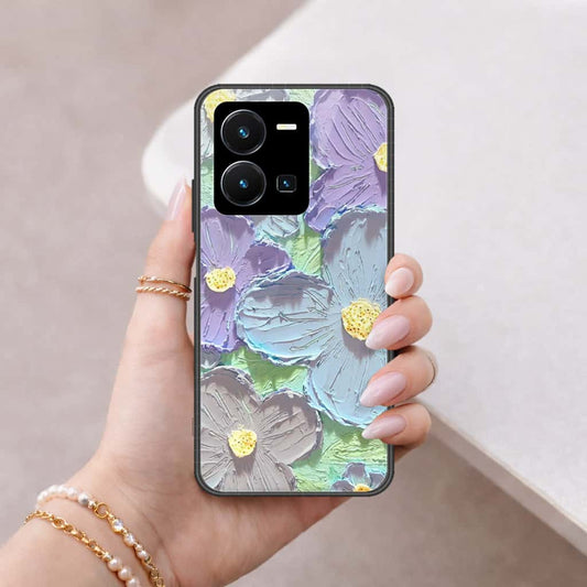 Vivo Y35 4G Cover - Floral Series 3 - HQ Ultra Shine Premium Infinity Glass Soft Silicon Borders Case