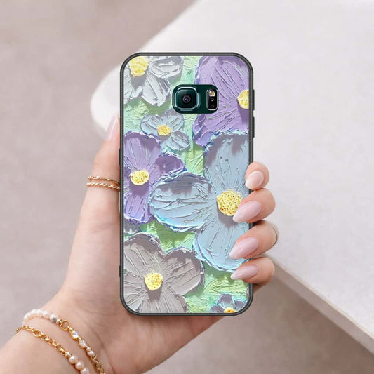 Samsung Galaxy S6 Edge Cover - Floral Series 3 - HQ Ultra Shine Premium Infinity Glass Soft Silicon Borders Case