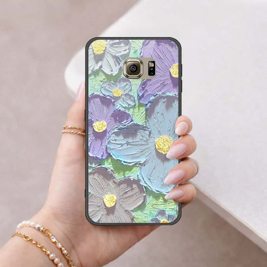 Samsung Galaxy S6 Cover - Floral Series 3 - HQ Ultra Shine Premium Infinity Glass Soft Silicon Borders Case