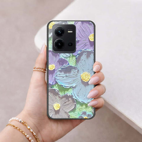 Vivo V25e Cover - Floral Series 3 - HQ Ultra Shine Premium Infinity Glass Soft Silicon Borders Case