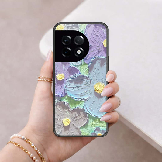 OnePlus 11 Cover - Floral Series 3 - HQ Ultra Shine Premium Infinity Glass Soft Silicon Borders Case