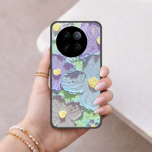 Vivo X90 Pro Cover - Floral Series 3 - HQ Ultra Shine Premium Infinity Glass Soft Silicon Borders Case