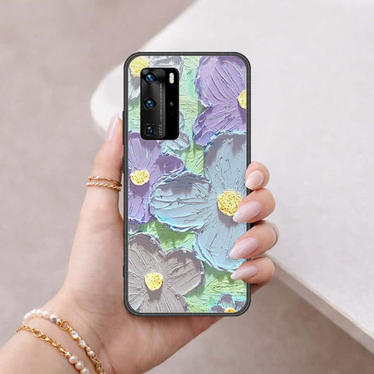 Huawei P40 Pro Cover - Floral Series 3 - HQ Ultra Shine Premium Infinity Glass Soft Silicon Borders Case