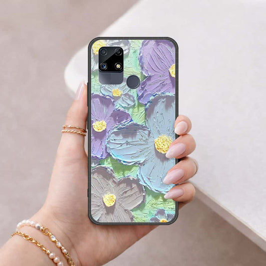 Realme Narzo 20 Cover - Floral Series 3 - HQ Ultra Shine Premium Infinity Glass Soft Silicon Borders Case