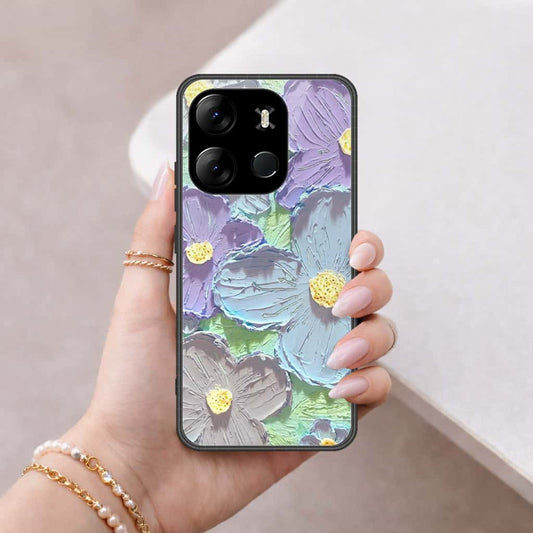 Tecno Spark Go 2023 Cover - Floral Series 3 - HQ Ultra Shine Premium Infinity Glass Soft Silicon Borders Case