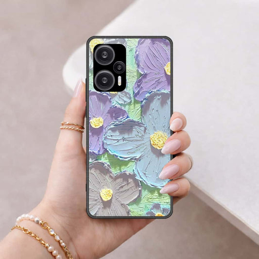 Xiaomi Redmi Note 12 Turbo Cover - Floral Series 3 - HQ Ultra Shine Premium Infinity Glass Soft Silicon Borders Case