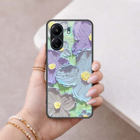 Xiaomi Redmi 13C Cover - Floral Series 3 - HQ Ultra Shine Premium Infinity Glass Soft Silicon Borders Case