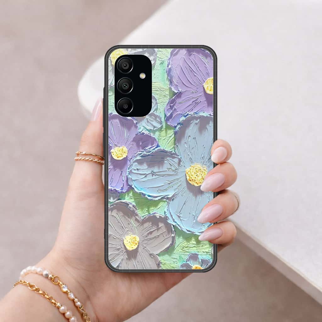 Samsung Galaxy A15 4GCover - Floral Series 3 - HQ Ultra Shine Premium Infinity Glass Soft Silicon Borders Case