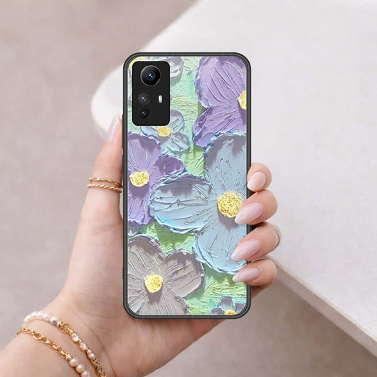 Xiaomi Redmi Note 12S Cover - Floral Series 3 - HQ Ultra Shine Premium Infinity Glass Soft Silicon Borders Case