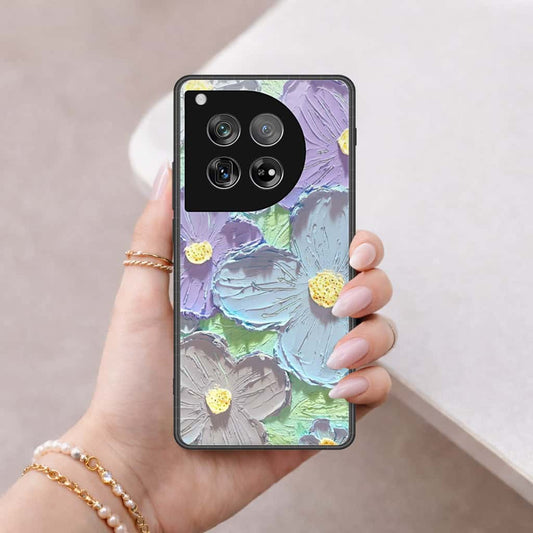 OnePlus 12 Cover - Floral Series 3 - HQ Ultra Shine Premium Infinity Glass Soft Silicon Borders Case