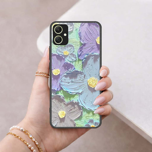 Samsung Galaxy M05 Cover - Floral Series 3 - HQ Ultra Shine Premium Infinity Glass Soft Silicon Borders Case