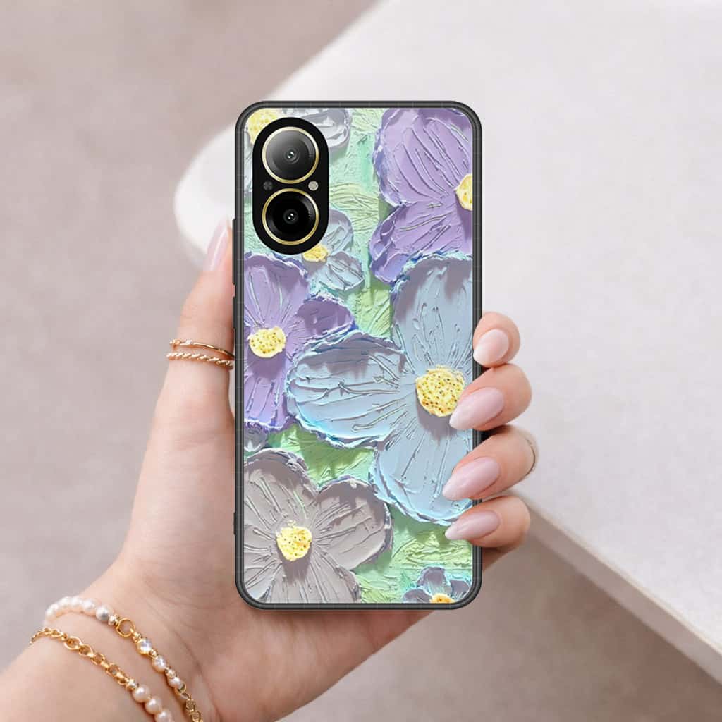 Realme C67 4G Cover - Floral Series 3 - HQ Ultra Shine Premium Infinity Glass Soft Silicon Borders Case