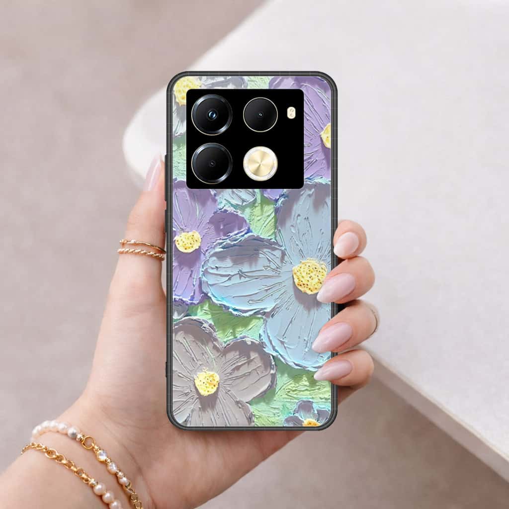 Infinix Note 40 Pro Cover - Floral Series 3 - HQ Ultra Shine Premium Infinity Glass Soft Silicon Borders Case