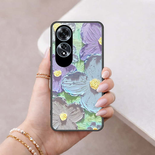 Oppo A60 Cover - Floral Series 3 - HQ Ultra Shine Premium Infinity Glass Soft Silicon Borders Case