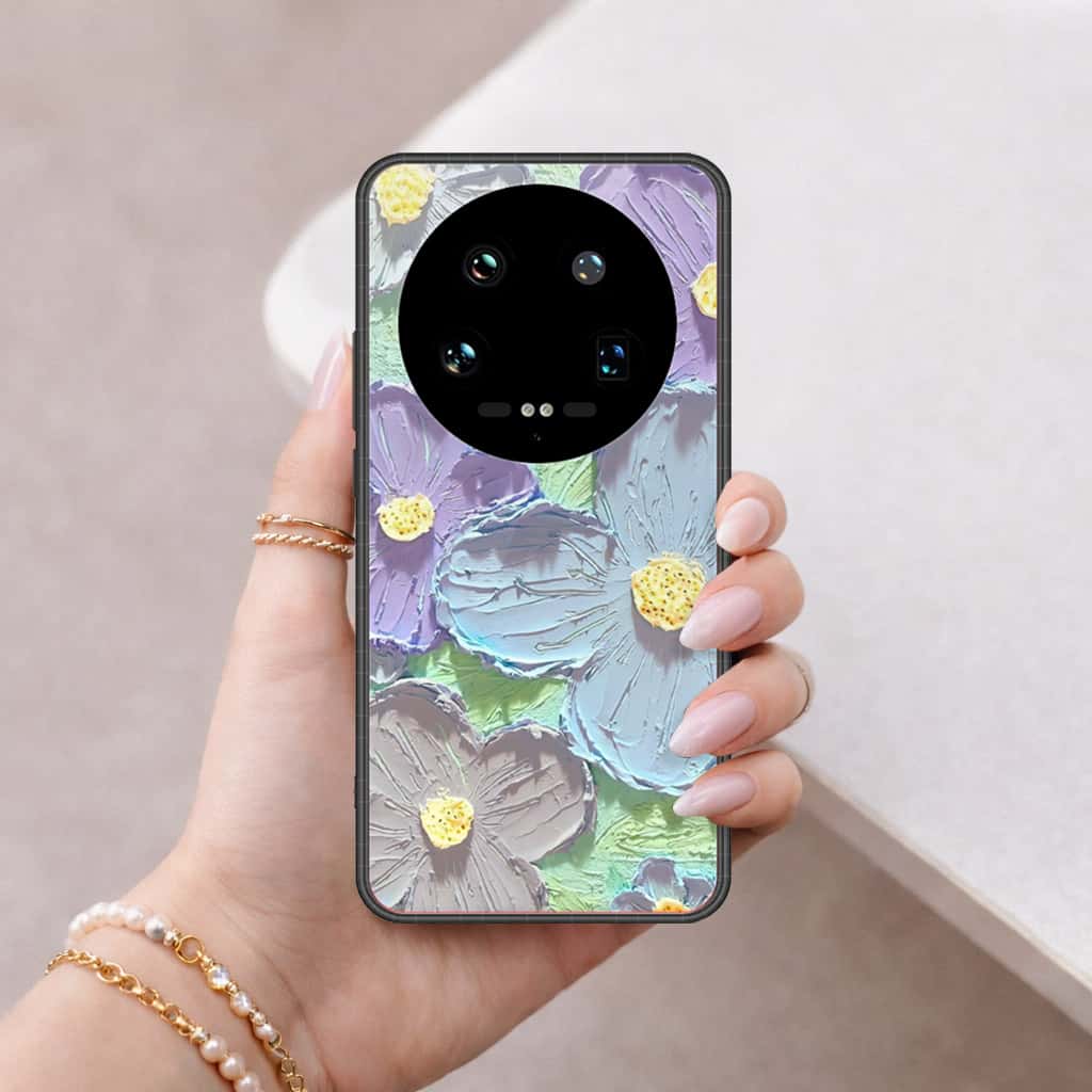 Xiaomi 14 Ultra Cover - Floral Series 3 - HQ Ultra Shine Premium Infinity Glass Soft Silicon Borders Case
