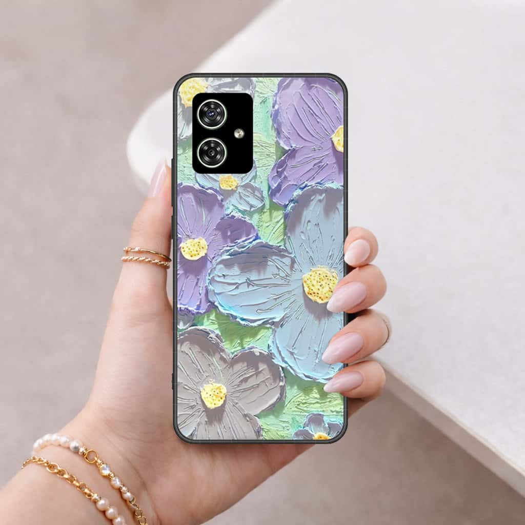 Motorola Moto G64 Cover - Floral Series 3 - HQ Ultra Shine Premium Infinity Glass Soft Silicon Borders Case