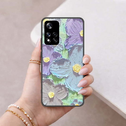 Xiaomi 11i HyperCharge Cover - Floral Series 3 - HQ Ultra Shine Premium Infinity Glass Soft Silicon Borders Case