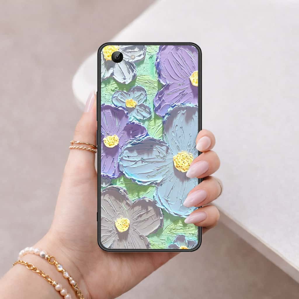 Vivo Y81 Cover - Floral Series 3 - HQ Ultra Shine Premium Infinity Glass Soft Silicon Borders Case