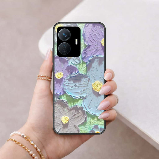 Vivo Y77e Cover - Floral Series 3 - HQ Ultra Shine Premium Infinity Glass Soft Silicon Borders Case