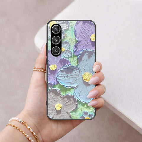 Samsung Galaxy S25 Cover - Floral Series 3 - HQ Ultra Shine Premium Infinity Glass Soft Silicon Borders Case