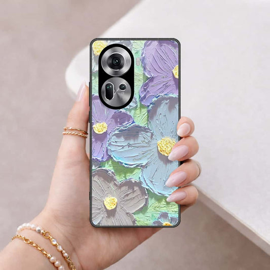 Oppo Reno 11 5G Cover - Floral Series 3 - HQ Ultra Shine Premium Infinity Glass Soft Silicon Borders Case