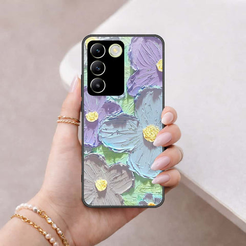 Vivo V30 Lite 4G Cover - Floral Series 3 - HQ Ultra Shine Premium Infinity Glass Soft Silicon Borders Case