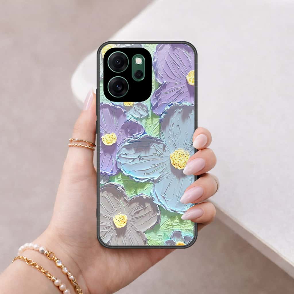 Oppo Reno 14F Cover - Floral Series 3 - HQ Ultra Shine Premium Infinity Glass Soft Silicon Borders Case
