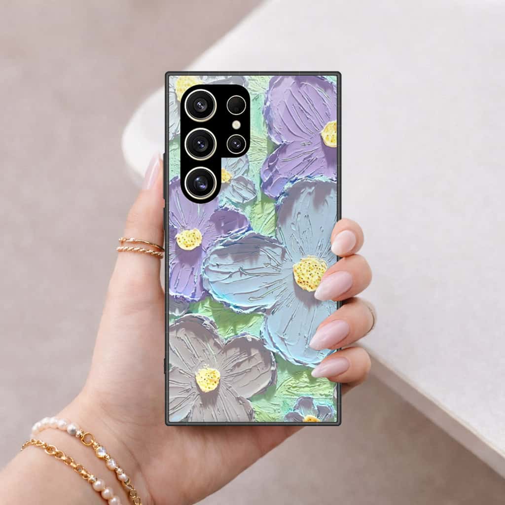 Samsung Galaxy S26 Ultra Cover - Floral Series 3 - HQ Ultra Shine Premium Infinity Glass Soft Silicon Borders Case (Fast Delivery)(AH)