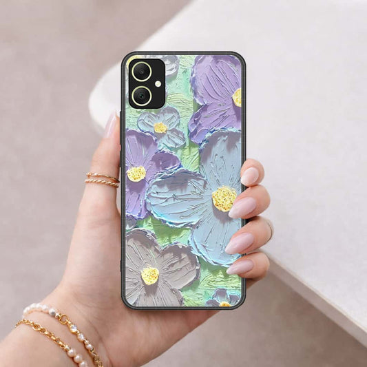 Samsung Galaxy A06 Cover - Floral Series 3 - HQ Ultra Shine Premium Infinity Glass Soft Silicon Borders Case