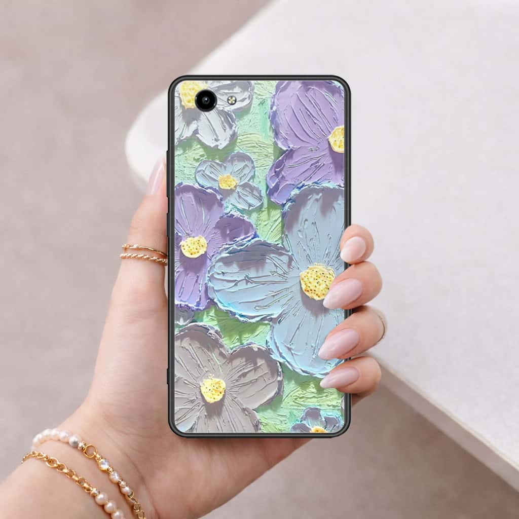 Vivo Y71 Cover - Floral Series 3 - HQ Ultra Shine Premium Infinity Glass Soft Silicon Borders Case