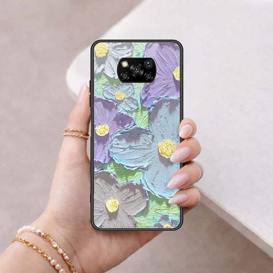 Xiaomi Poco X3 NFC Cover - Floral Series 3 - HQ Ultra Shine Premium Infinity Glass Soft Silicon Borders Case