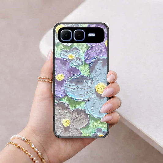 Infinix Smart 10 Plus Cover - Floral Series 3 - HQ Ultra Shine Premium Infinity Glass Soft Silicon Borders Case