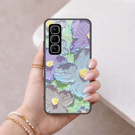 Infinix Hot 50 Pro Plus Cover - Floral Series 3 - HQ Ultra Shine Premium Infinity Glass Soft Silicon Borders Case