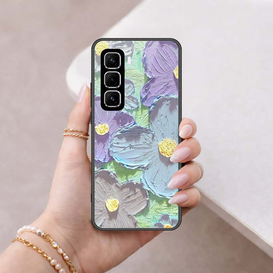 Infinix Hot 60 Pro Plus Cover - Floral Series 3 - HQ Ultra Shine Premium Infinity Glass Soft Silicon Borders Case