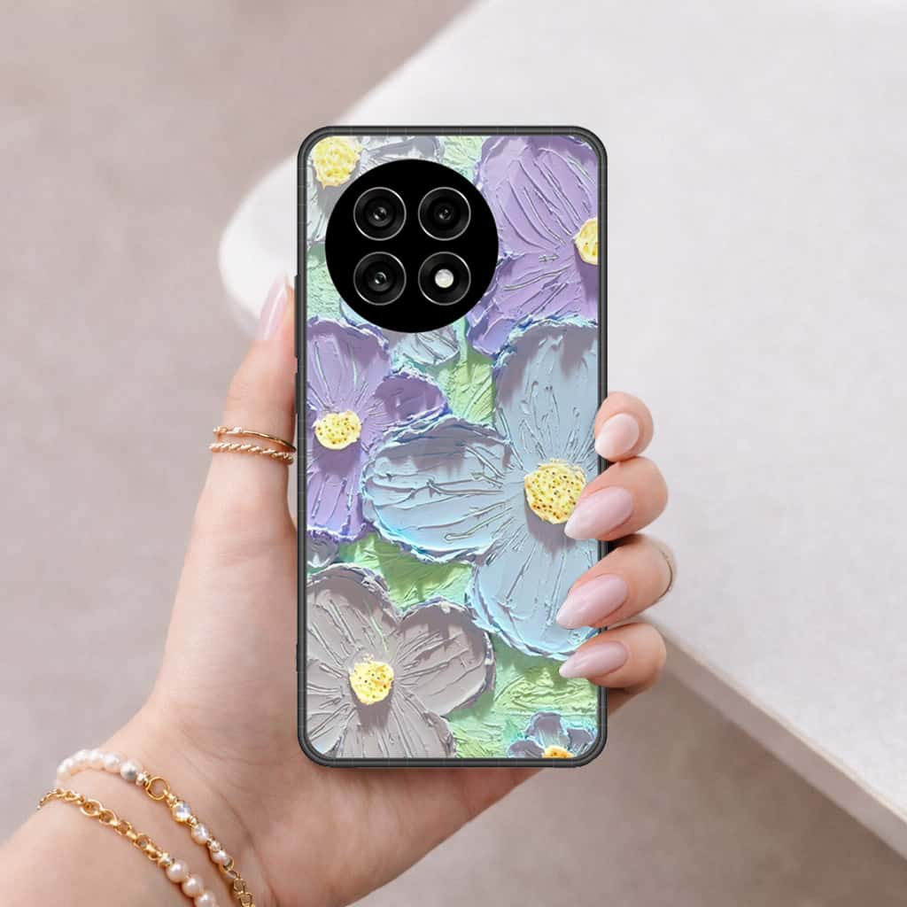 OnePlus 13R Cover - Floral Series 3 - HQ Ultra Shine Premium Infinity Glass Soft Silicon Borders Case (Fast Delivery)(W)