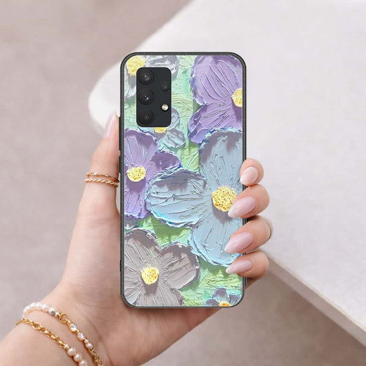 Samsung Galaxy A32 Cover - Floral Series 3 - HQ Ultra Shine Premium Infinity Glass Soft Silicon Borders Case