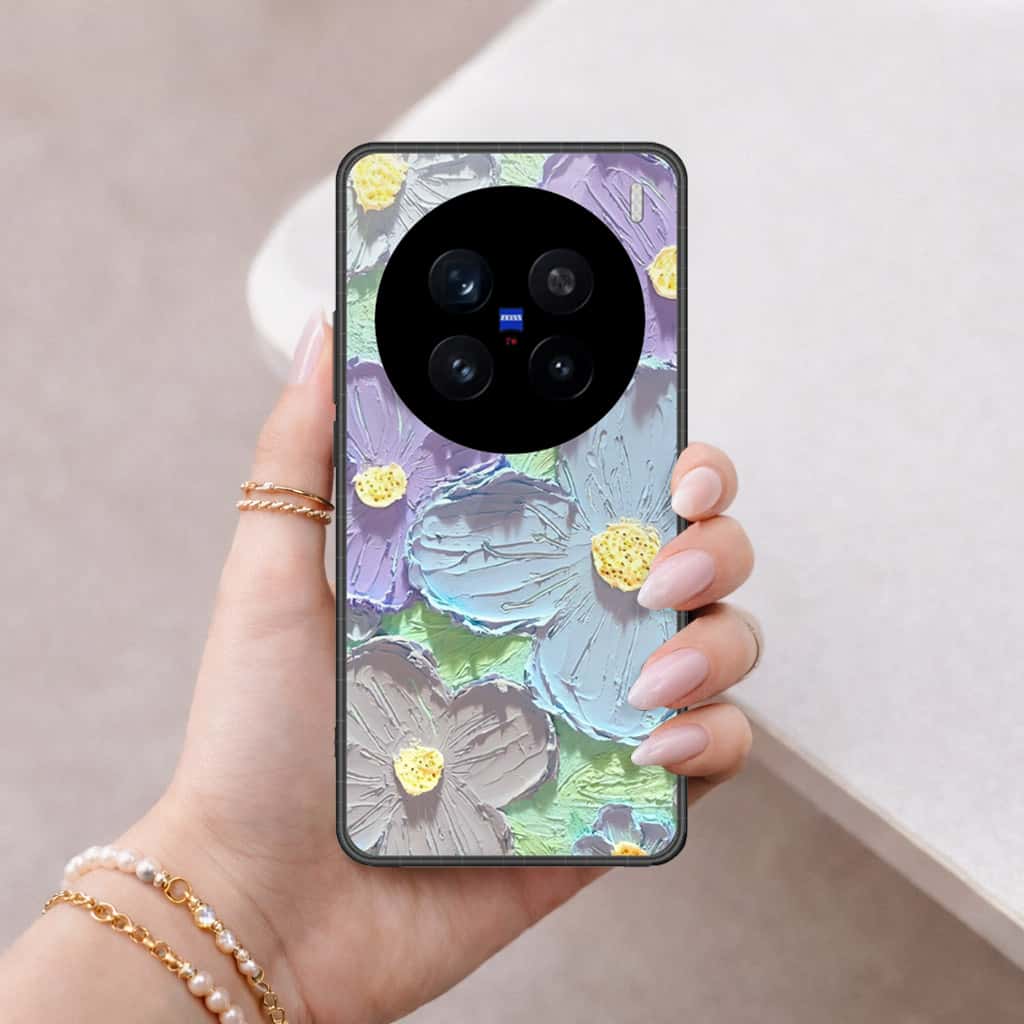 Vivo V7 Plus Cover - Floral Series 3 - HQ Ultra Shine Premium Infinity Glass Soft Silicon Borders Case