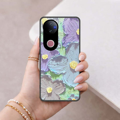 Vivo V50e Cover - Floral Series 3 - HQ Ultra Shine Premium Infinity Glass Soft Silicon Borders Case