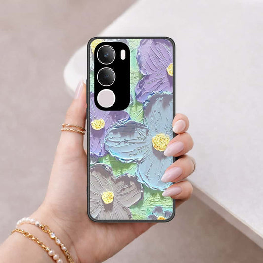 Vivo Y19s Pro Cover - Floral Series 3 - HQ Ultra Shine Premium Infinity Glass Soft Silicon Borders Case