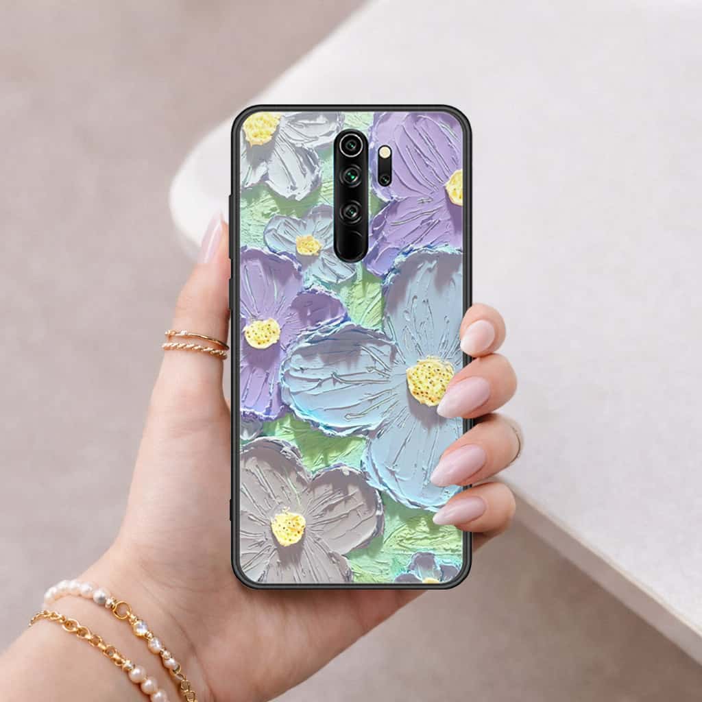 Xiaomi Redmi Note 8 Pro Cover - Floral Series 3 - HQ Ultra Shine Premium Infinity Glass Soft Silicon Borders Case