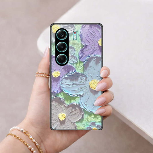 Tecno Camon 40 Pro Cover - Floral Series 3 - HQ Ultra Shine Premium Infinity Glass Soft Silicon Borders Case