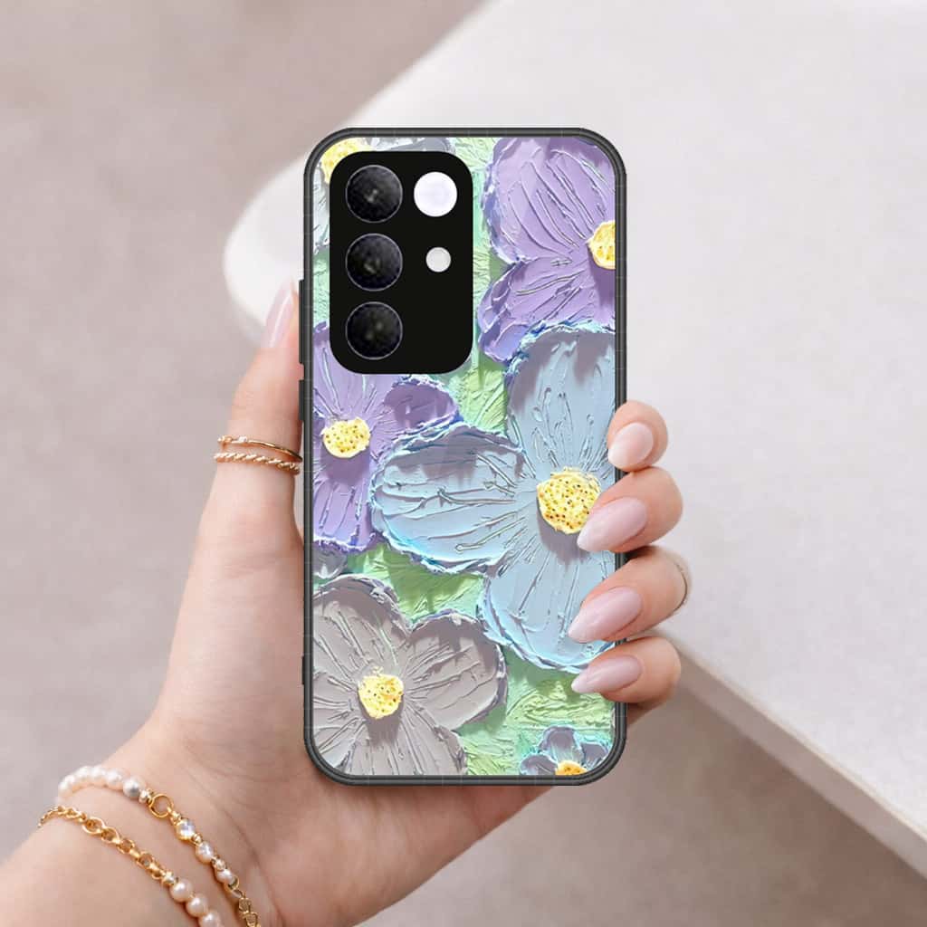 Realme C85 Pro Cover - Floral Series 3 - HQ Ultra Shine Premium Infinity Glass Soft Silicon Borders Case